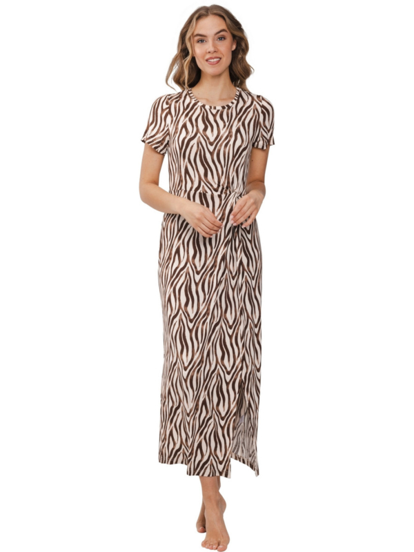 Lange elegante strandjurk zebrastrepen