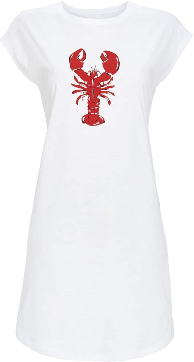 Katoenen nachthemd kreeft wit