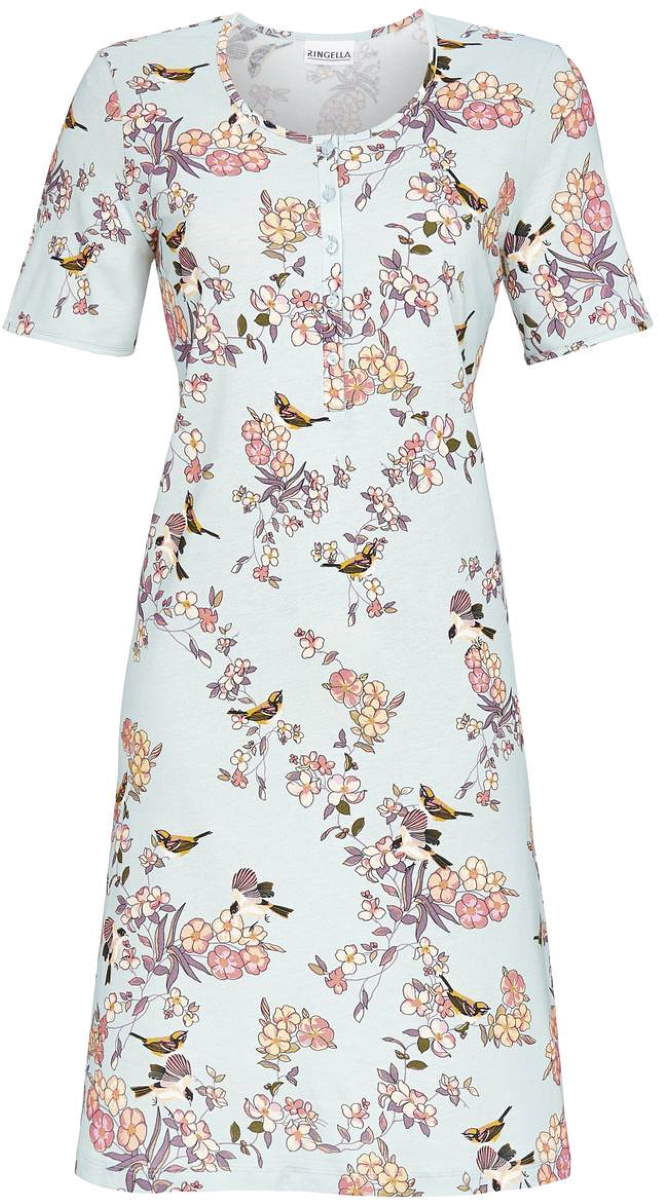 Poederblauw nachthemd Ringella bloesem