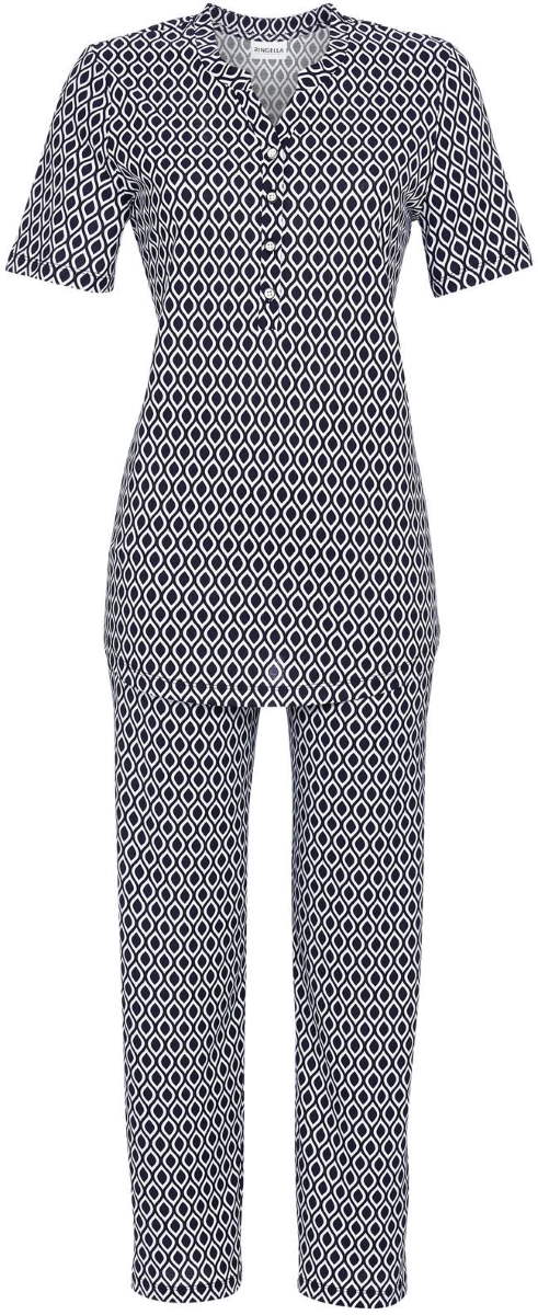 Katoenen Ringella pyjama nachtblauw