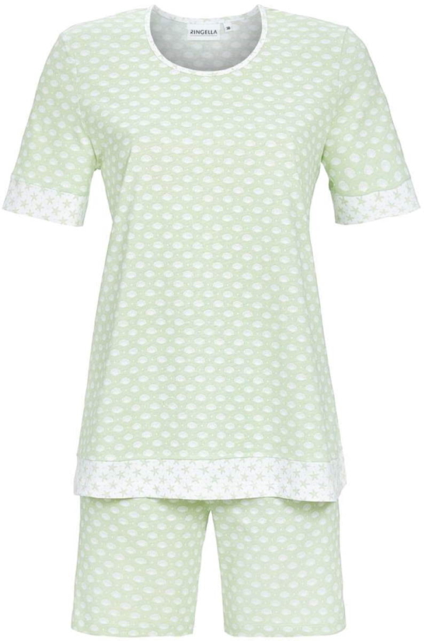 Katoenen shortama schelpen groen