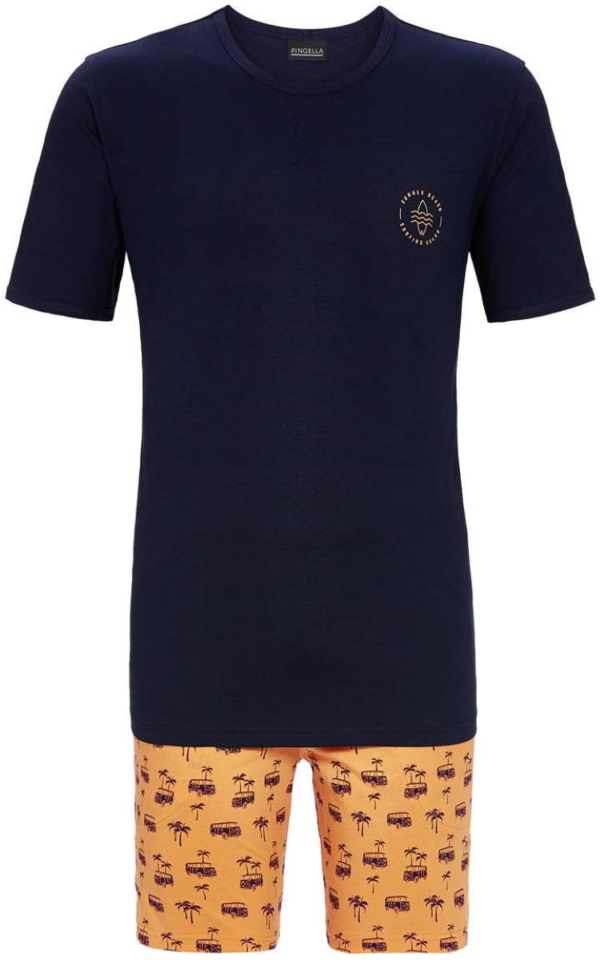 Nachtblauwe heren shortama palmbomen