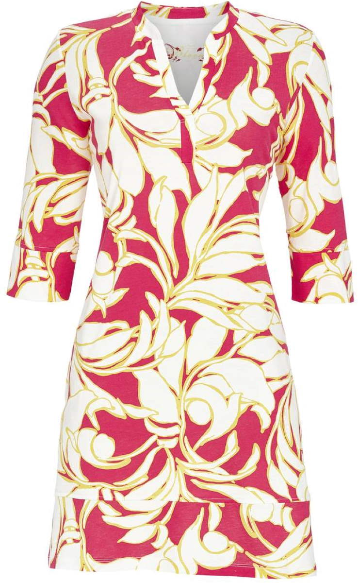 Nachthemd abstracte bloemen fuchsia