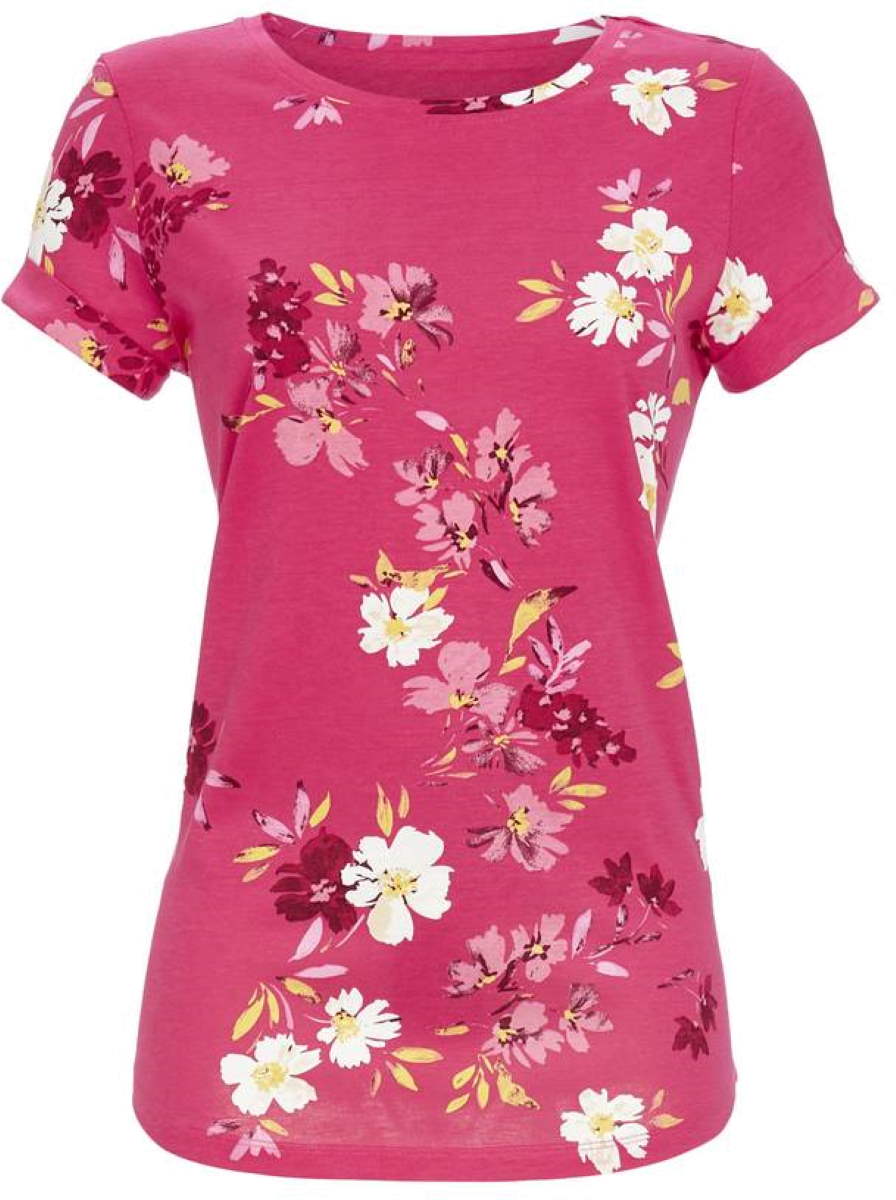 Fuchsia gebloemd pyjamashirt Ringella