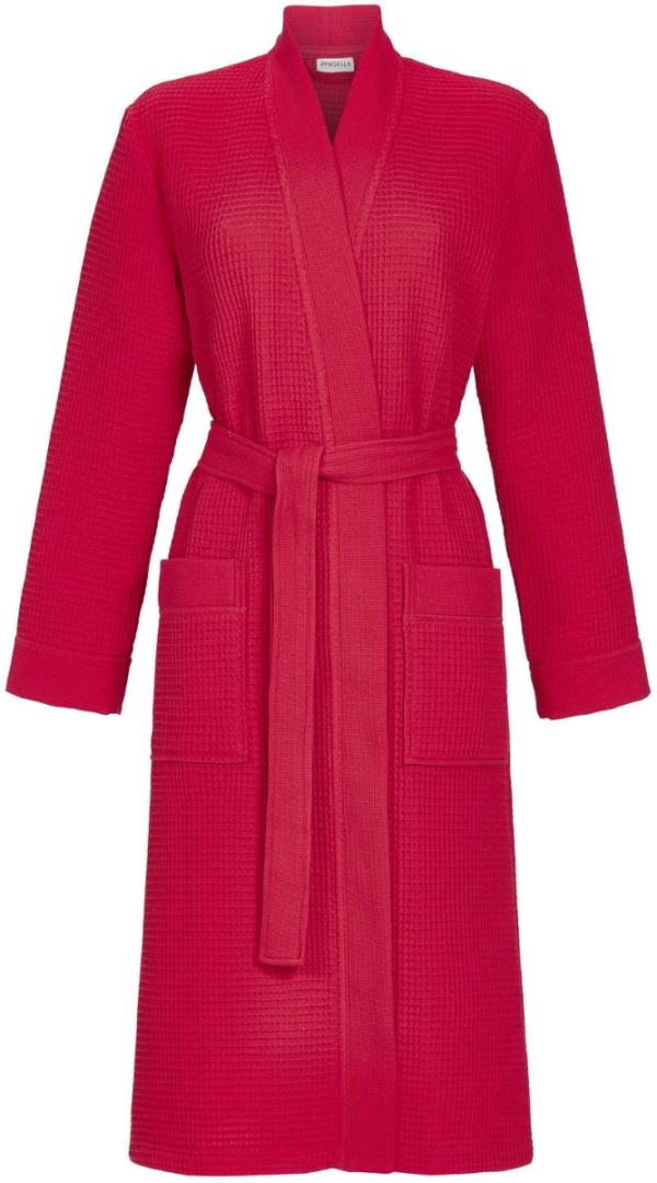 Wafelpatroon badjas rood uniseks