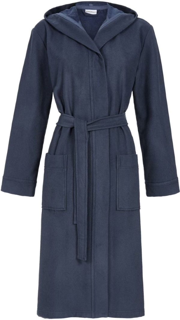 Blauwe uniseks badjas capuchon