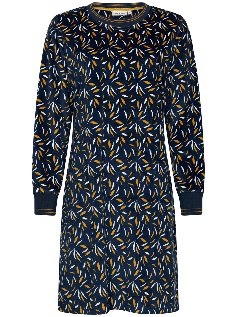 Duurzaam velours nachthemd nachtblauw