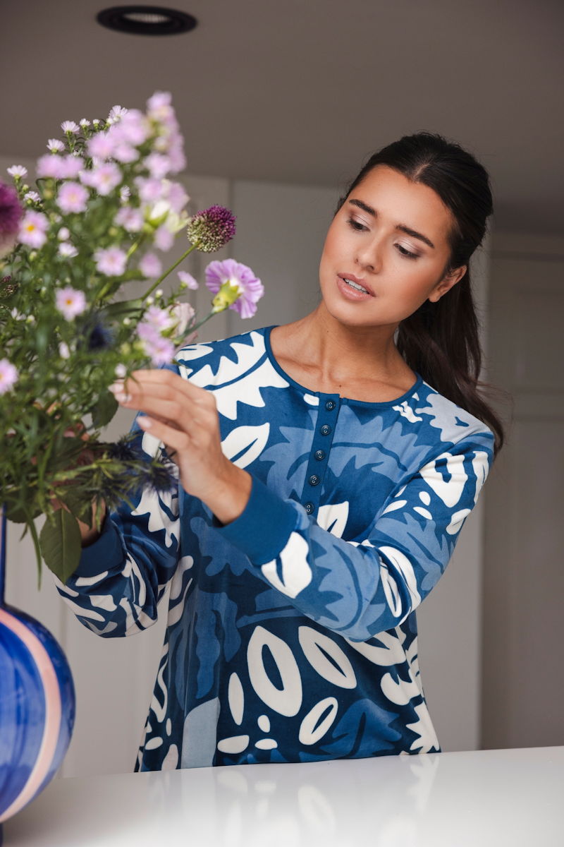 Duurzaam velours nachthemd flora