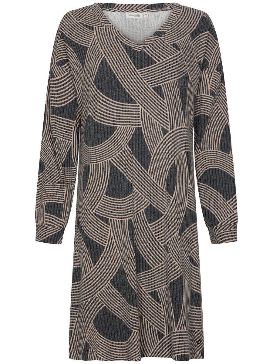 Antracietgrijs nachthemd speelse strepen