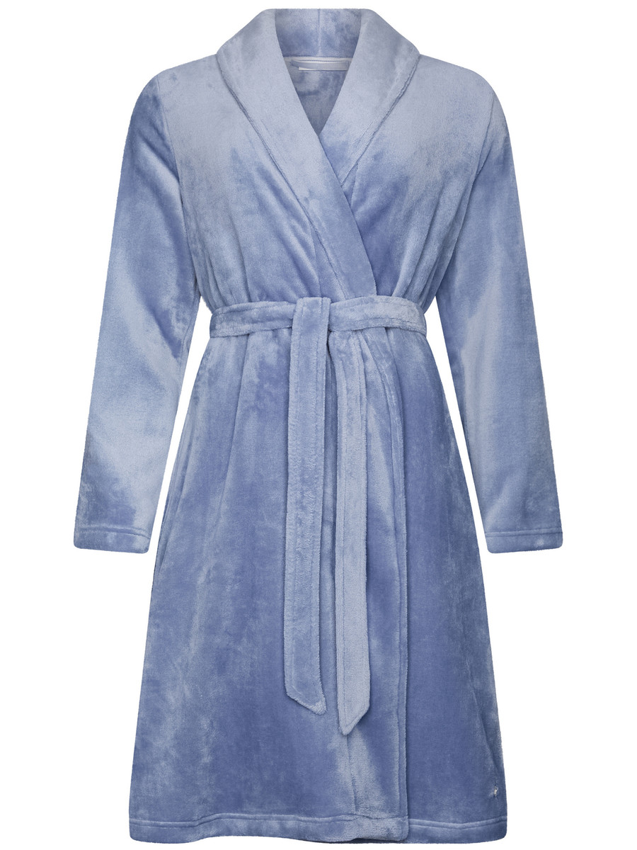 IJsblauwe fleece badjas duurzaam