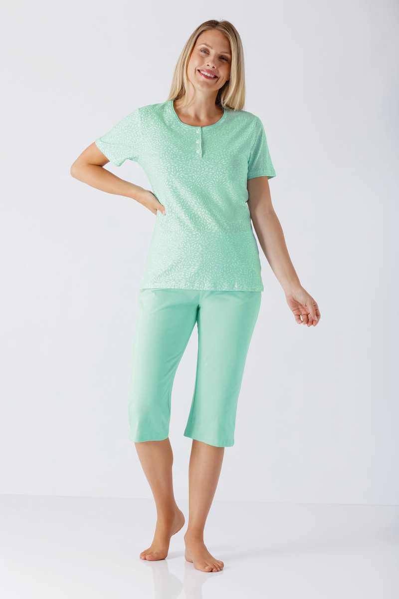 Dames zomerpyjama turquoise van Hajo