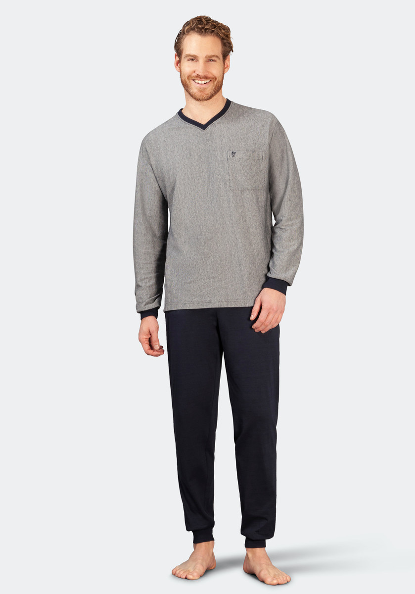 Verticaal gestreepte heren pyjama Hajo