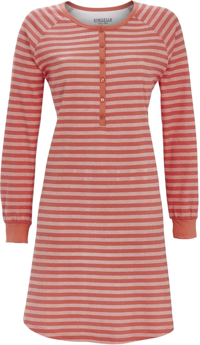 Warm rood nachthemd strepen