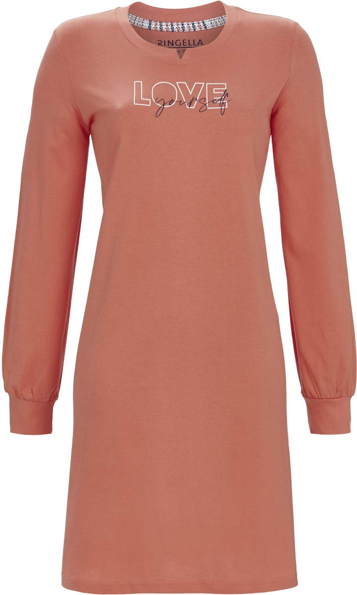 Katoenen Ringella nachthemd rood