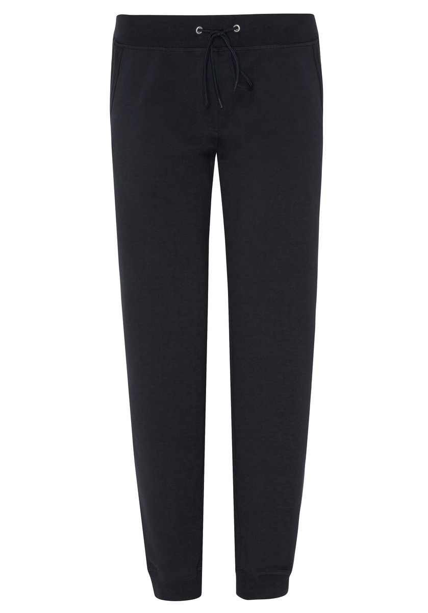 Comfortabele dames vrijetijdsbroek met boorden zwart