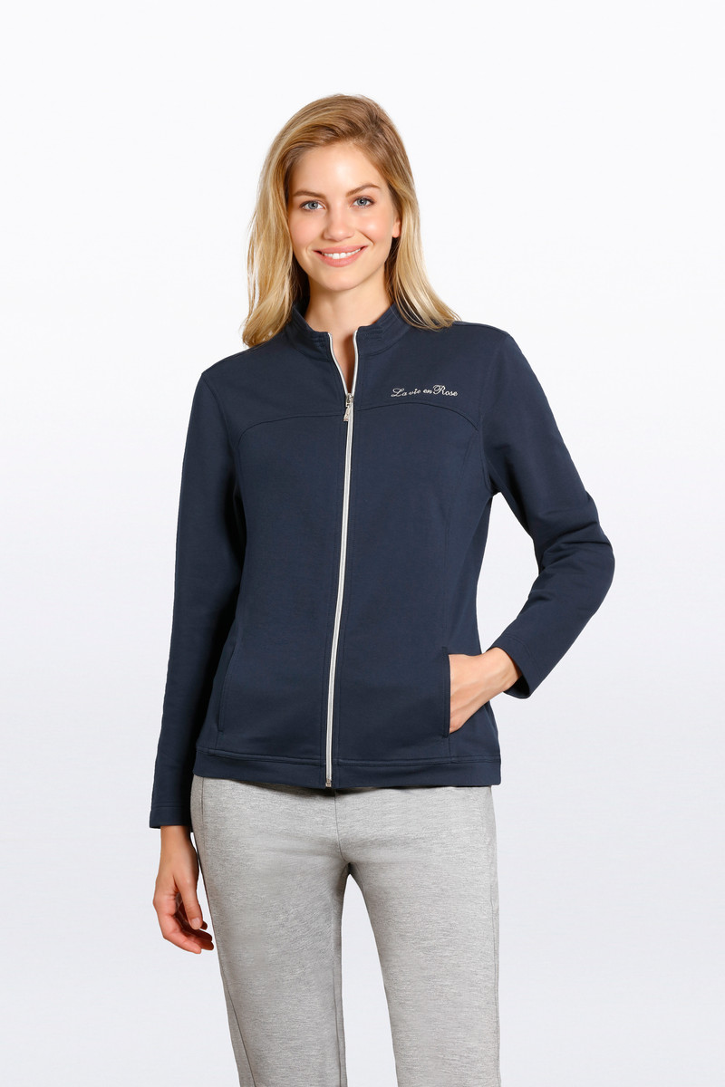 Dames homewear jasje Hajo blauw
