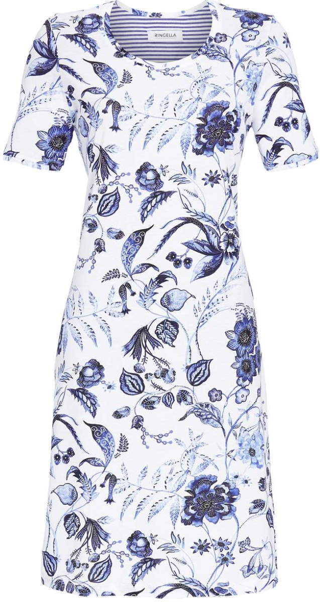 Blauwe bloemen nachthemd van Ringella