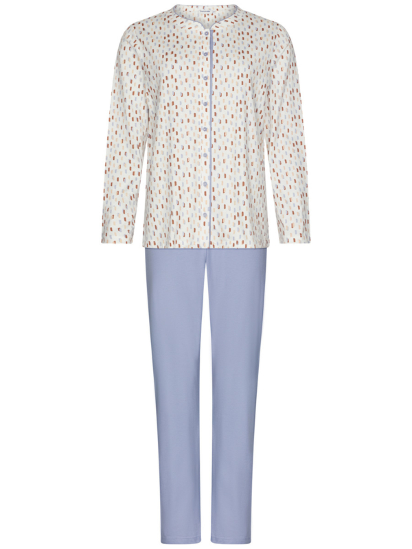 Katoenen doorknooppyjama pastel stippen