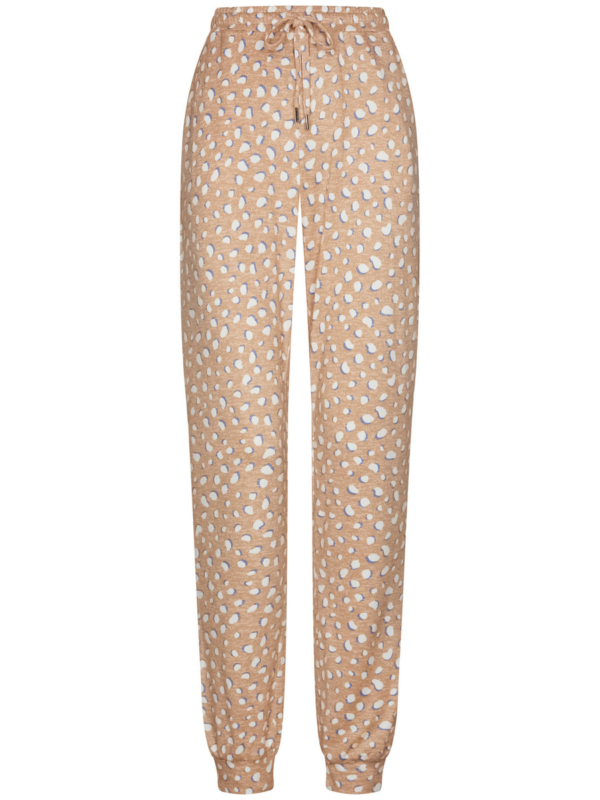 Perzikfleece pyjamabroek speelse vlekken