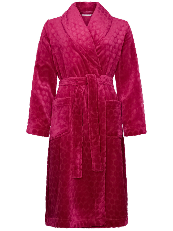 Duurzame fleece badjas framboosrood