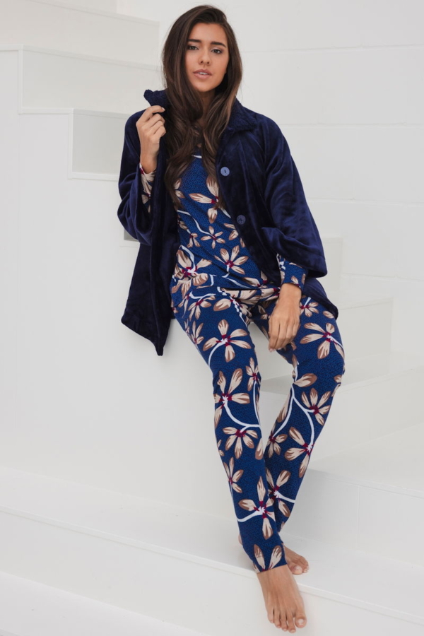 Nachtblauwe fleece jasje Pastunette