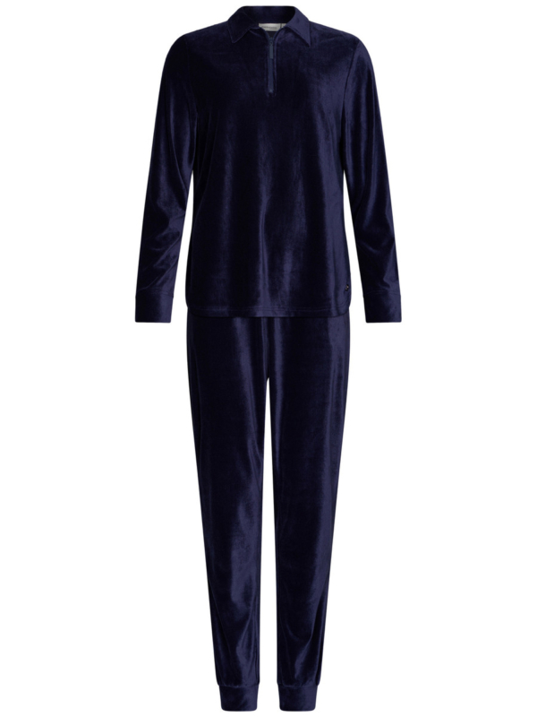 Nachtblauw velours huispak Pastunette