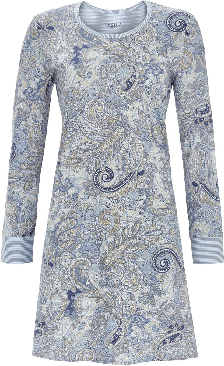 Ringella nachthemd paisley blauw
