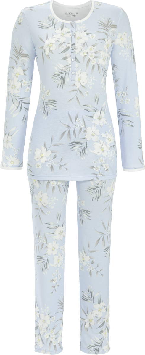 Warme blauwe pyjama bloemen