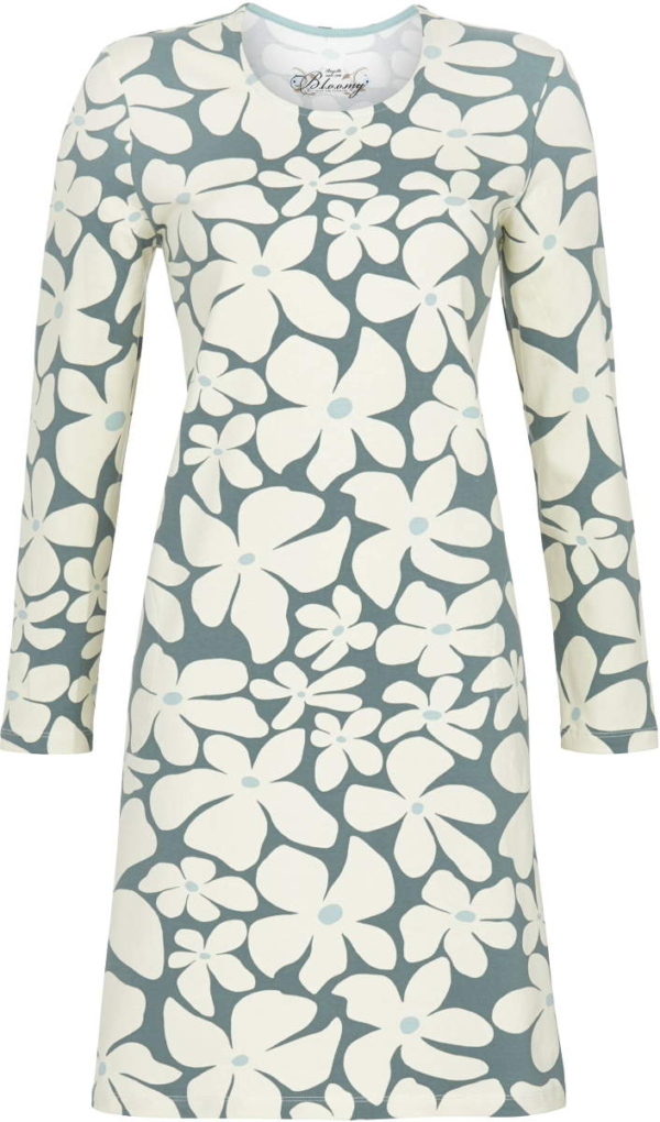Blauw nachthemd bloemen Ringella