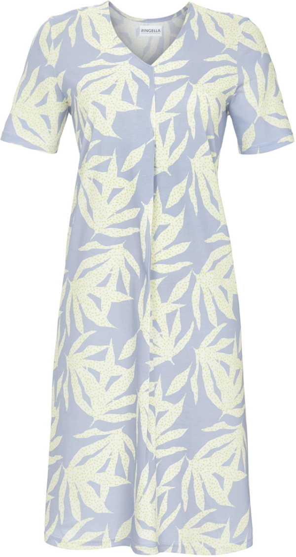 Elegant flora nachthemd blauw