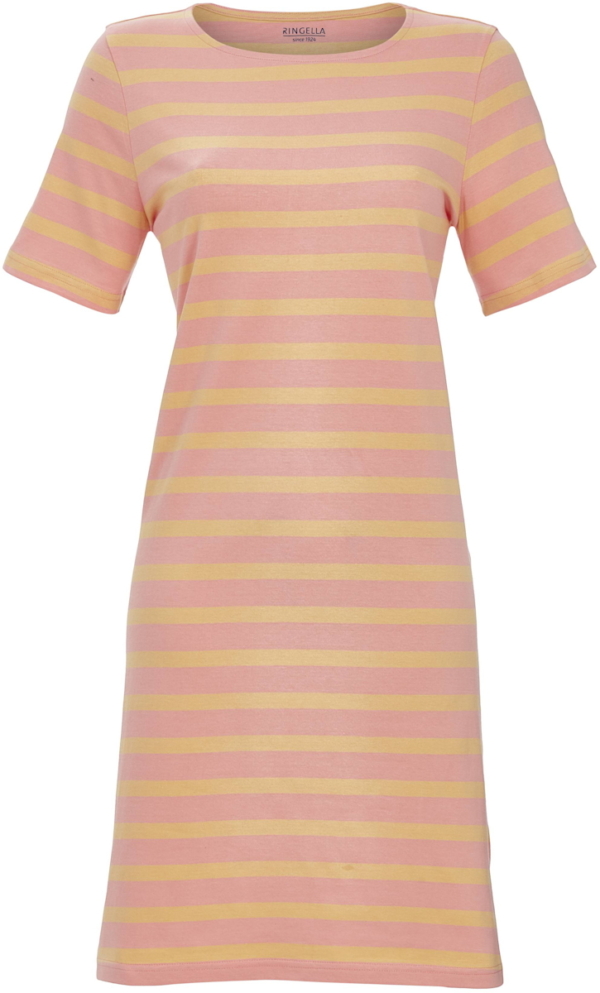 Katoen gestreept nachthemd roze