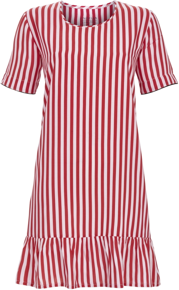 Roze rood gestreept nachthemd