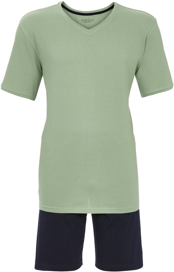 Katoenen heren shortama groen