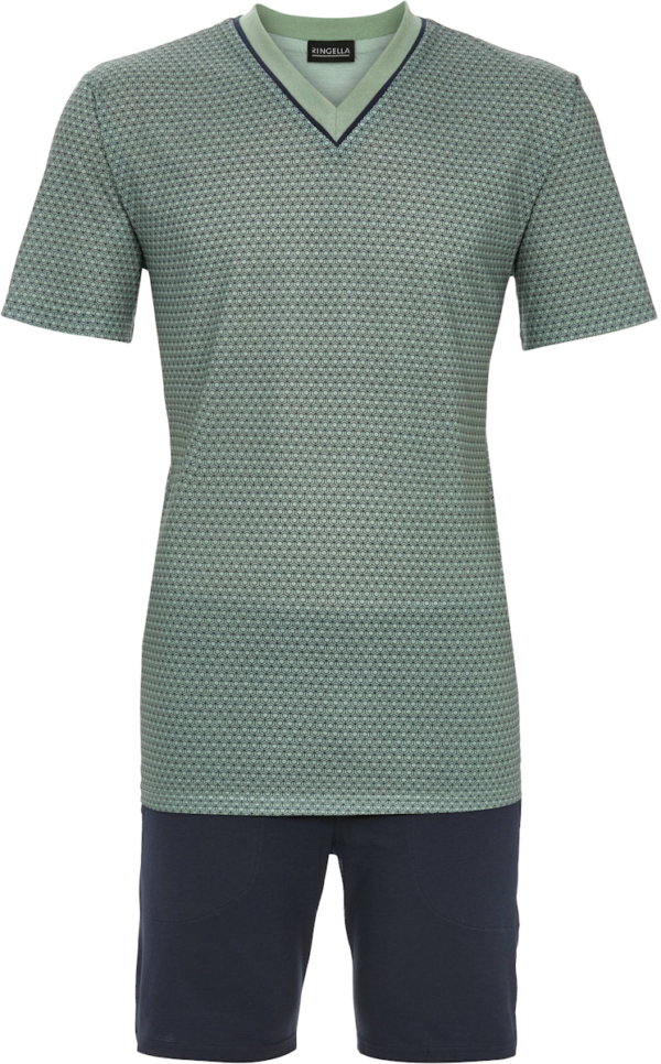 Groene katoenen heren shortama