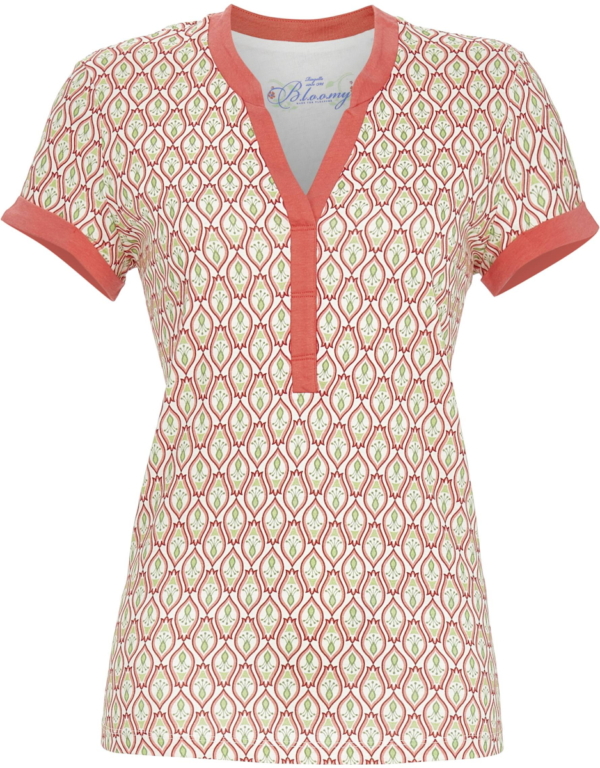 Grafisch patroon pyjamashirt rood