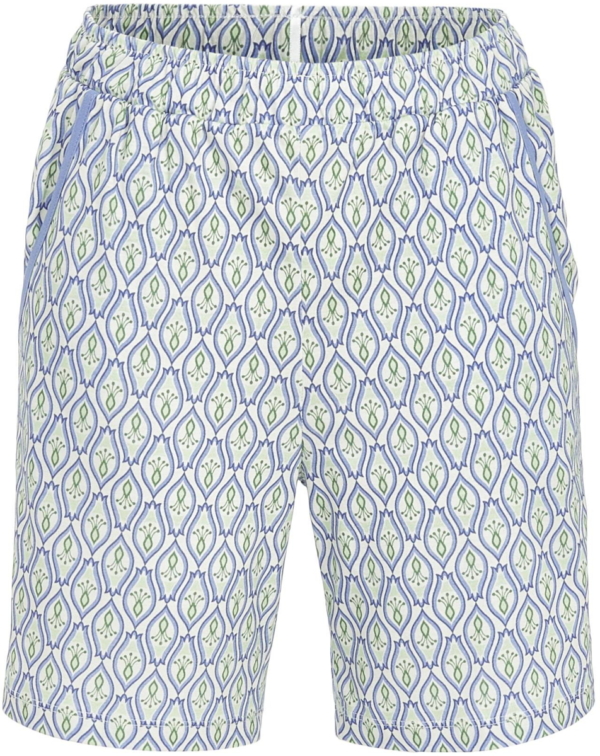 Grafisch patroon pyjamashort blauw
