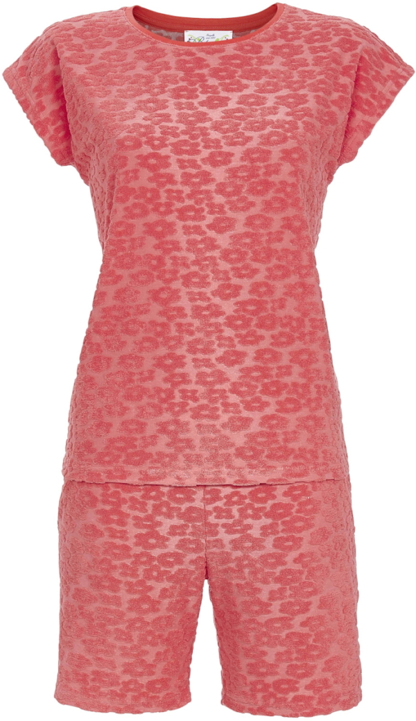 Zachte badstof shortama rood