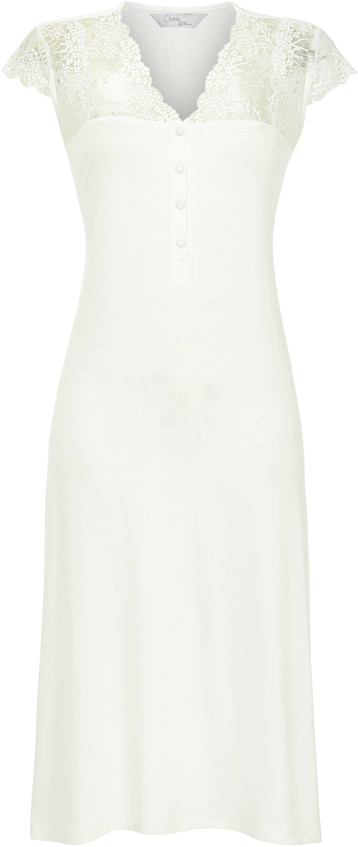 Elegant wit nachthemd kant