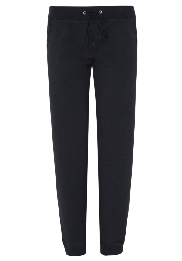 Comfortabele dames vrijetijdsbroek met boorden zwart