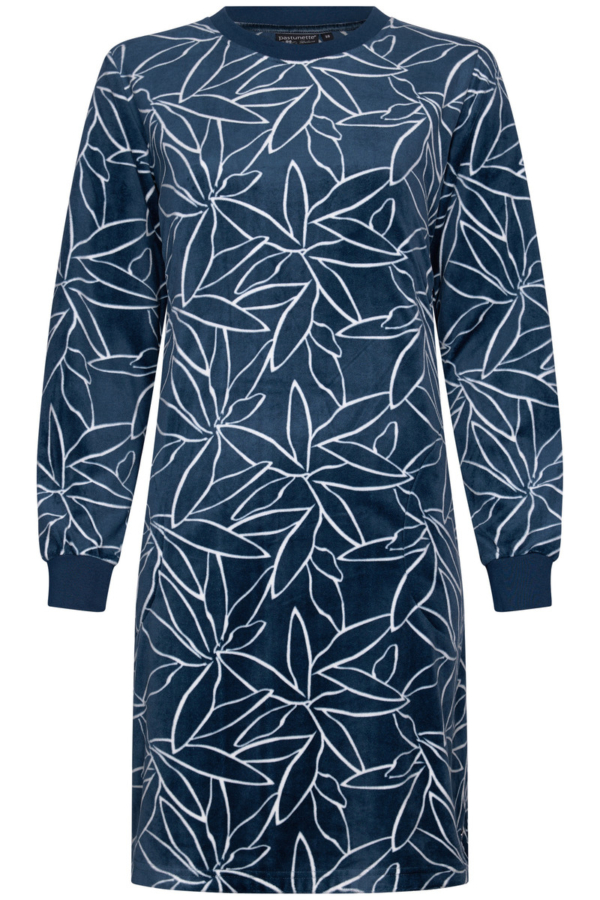 Marineblauw fleece nachthemd Pastunette