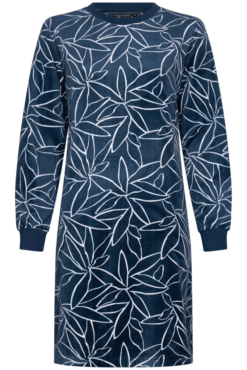 Marineblauw fleece nachthemd Pastunette