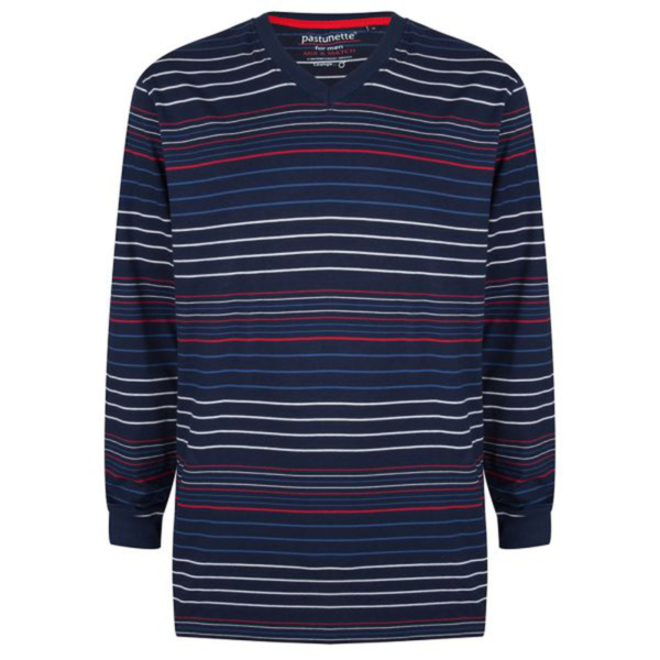 Blauw pyjamashirt lange mouw