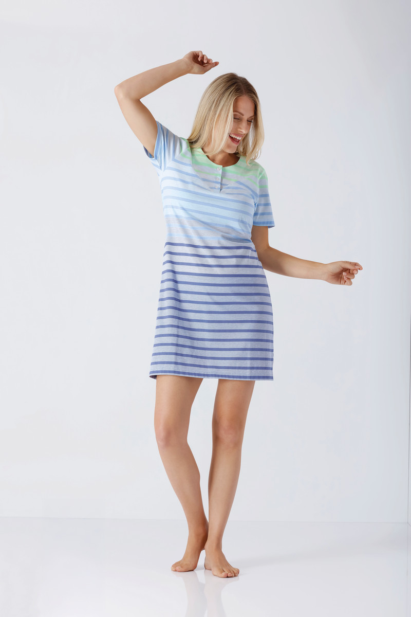Blauw gestreept nachthemd Hajo