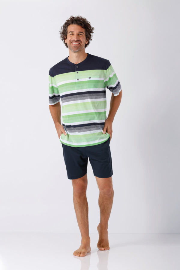 Hajo heren shortama groene strepen