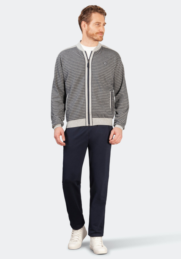 Gestreept heren huispak Hajo blauw