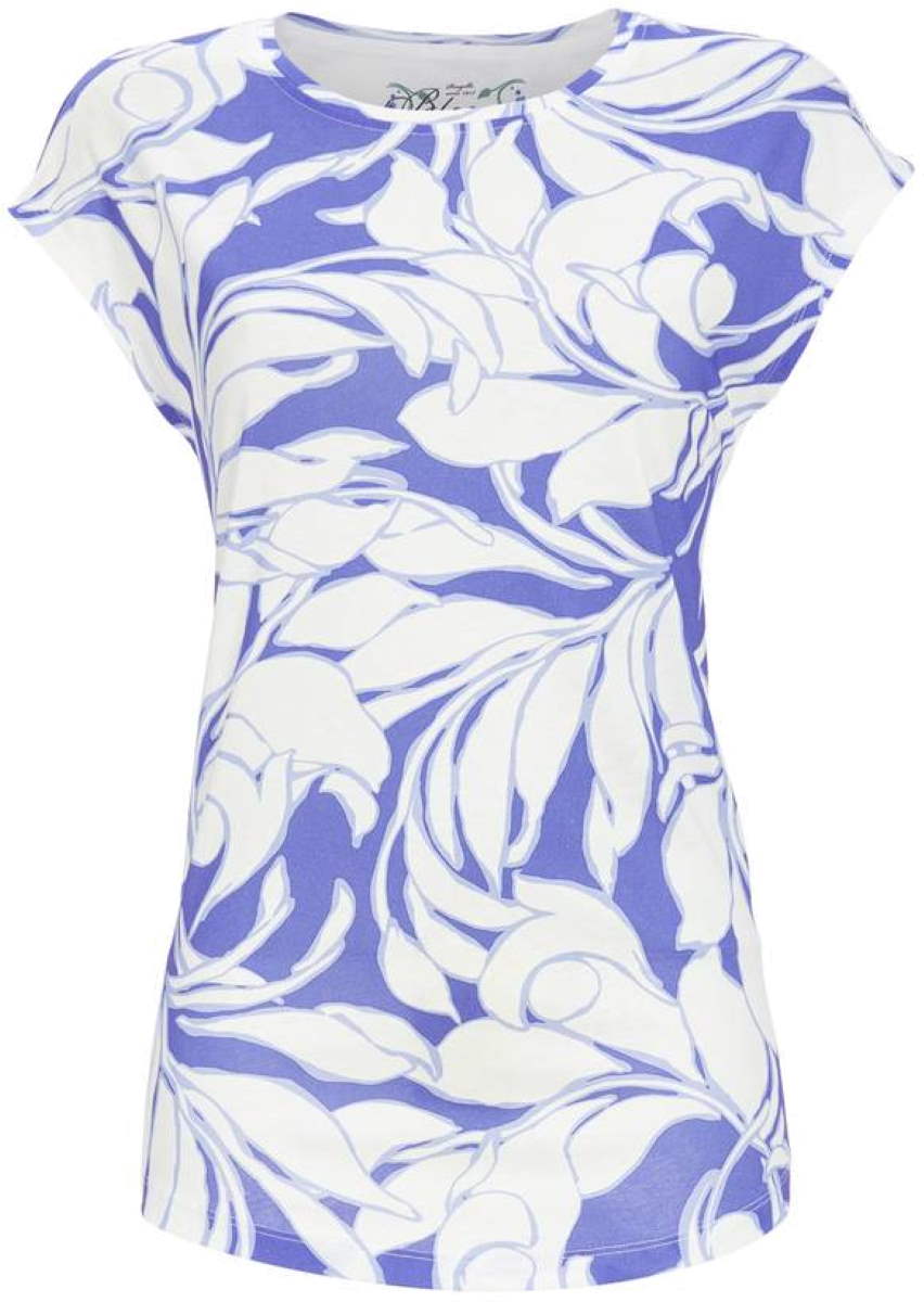 Abstracte bloemen pyjamashirt blauw